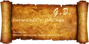 Gerencsér Dénes névjegykártya