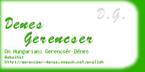 denes gerencser business card
