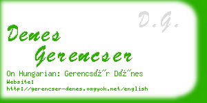 denes gerencser business card